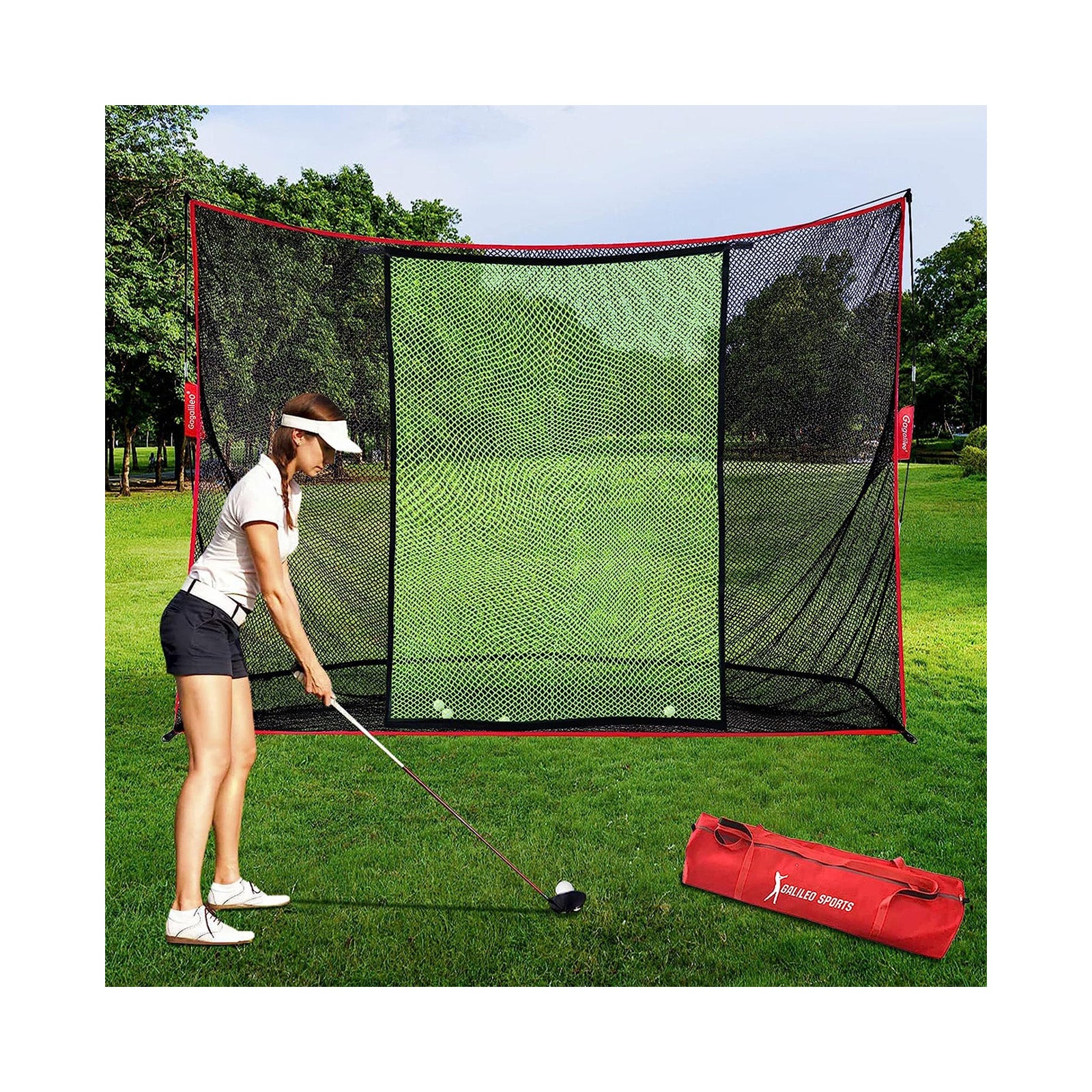 Golf Hitting Nets for Backyard,Golf Net for Indoor,10x7FT Golf Driving Range,Golf Shooting Net with Carry Bag Quick Setup