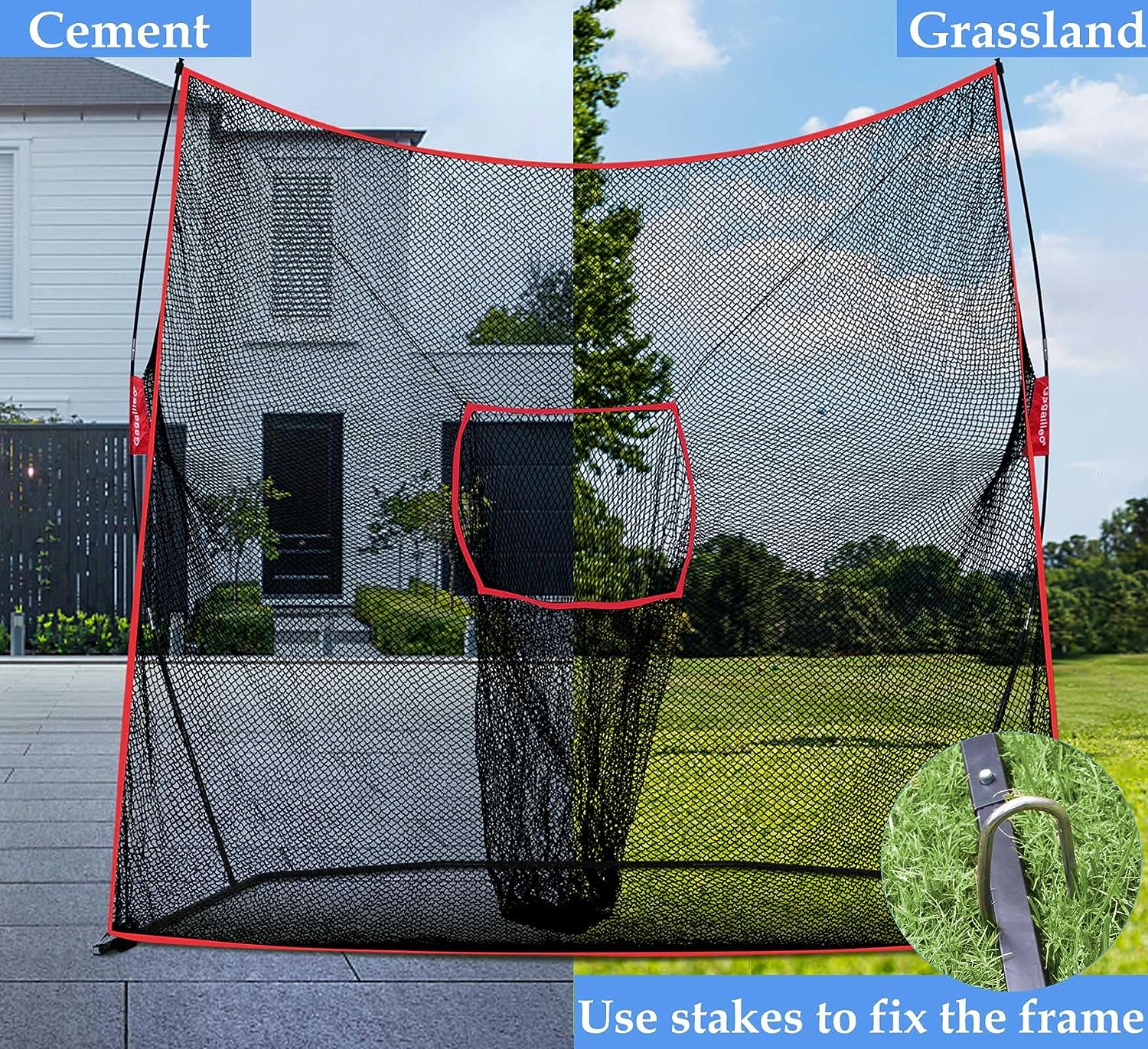Gagalileo Golf Hitting Nets for Backyard,Golf Net for Indoor,10x8FT Golf Driving Range,Golf Shooting Net with Carry Bag Quick Setup Heavy Duty