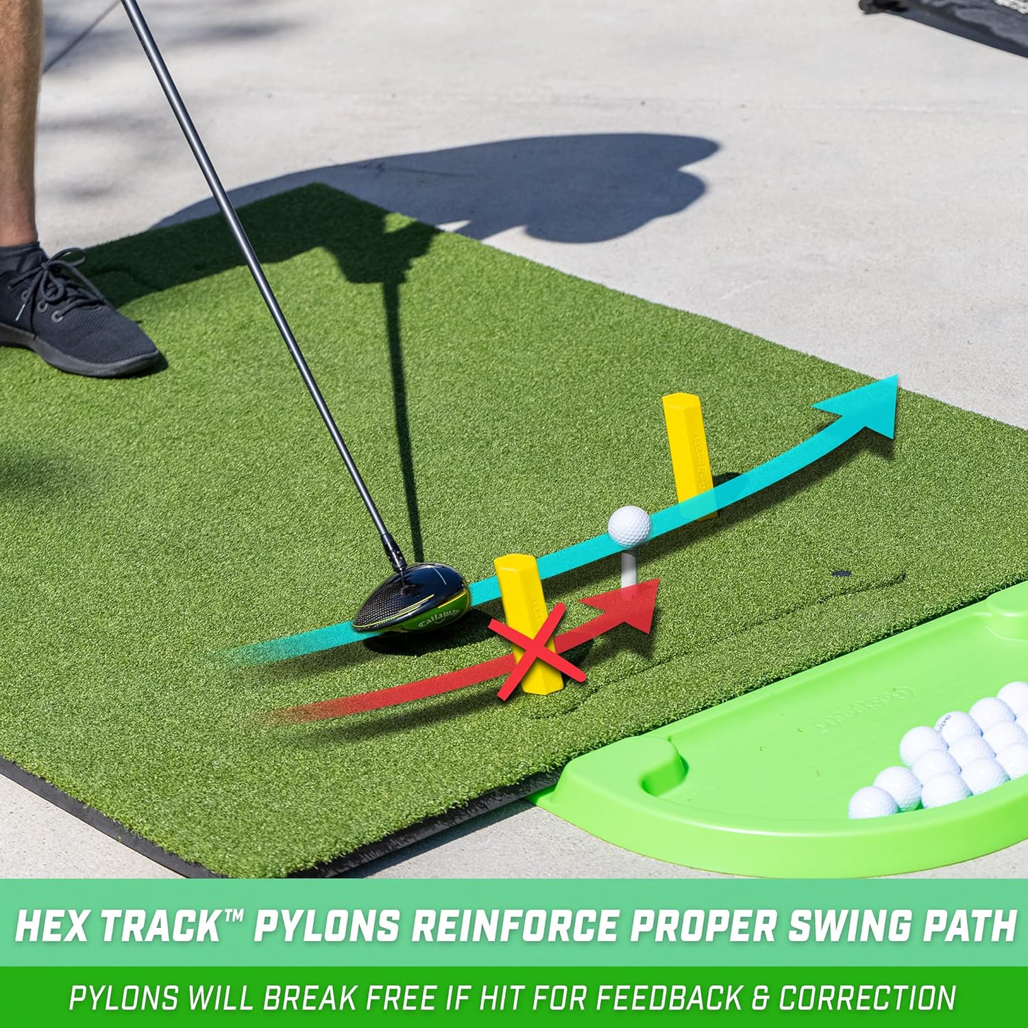 Galileo 5 ft x 4 ft PRO Golf Practice Hitting Mat, Includes 5 Interchangeable Inserts for the Ultimate At-Home Instruction