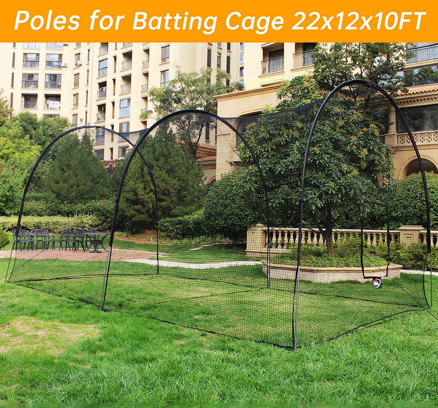 Gagalileo Poles Replacement, Replacement Rods for 22X12X10FT Baseball Batting Cage, Fiberglass Poles 2pcs, GB-0002P