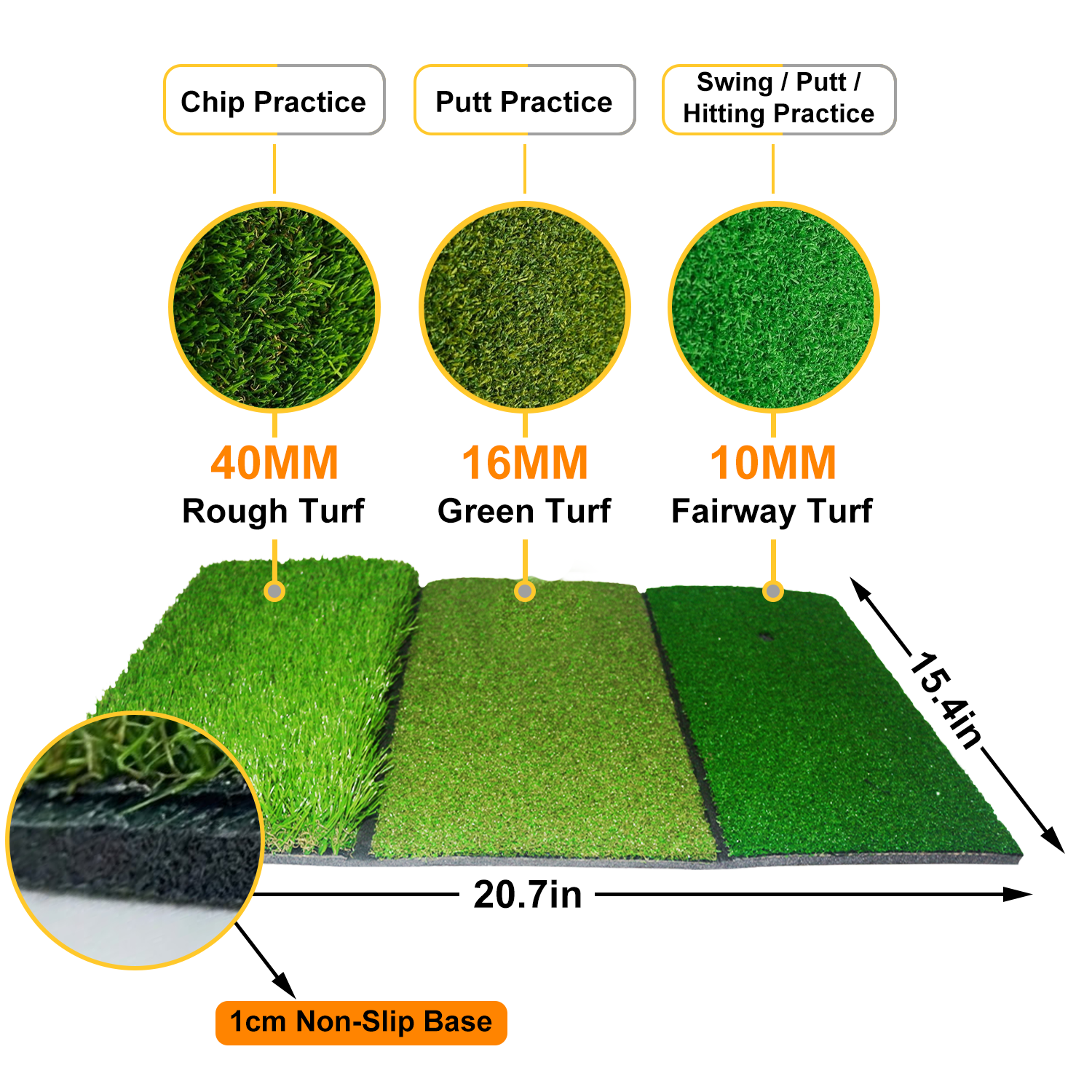 Golf Hitting Practice Nets for Backyard with Balls/Turf Mat/Tees/Hat/Target/Bag 12x7x6.6 ft