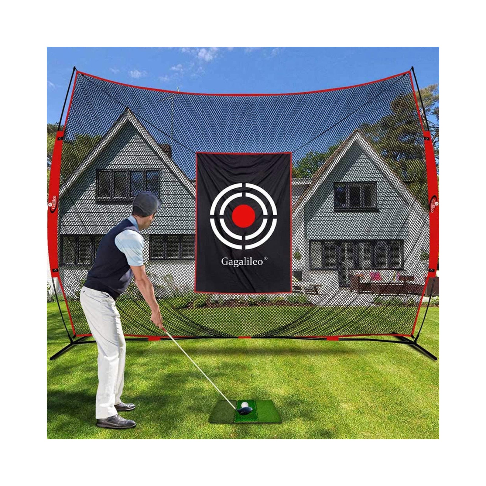 Redes de golf Red de práctica de golf Redes de golpe de golf para conducir en elpatio Redes de golpe de golf | 12'X10' | deportiert Galilei