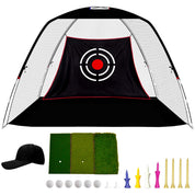 Golf Hitting Practice Nets for Backyard with Balls/Turf Mat/Tees/Hat/Target/Bag 10x7x6ft