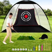 Complete Golf Practice Set – 12x7ft Net + Real Balls & Turf Mat | Gift for Men - Galileo Sports