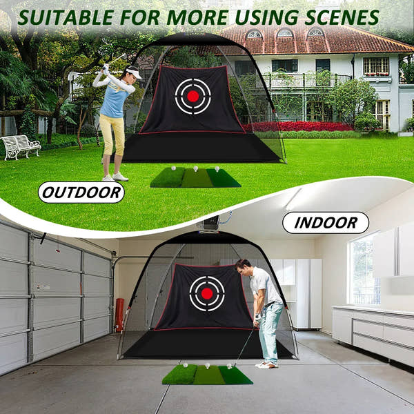 Heavy Duty Golf Practice Net for Backyard & Indoor Use – Real Ball Driving Training for Men - Galileo Sports