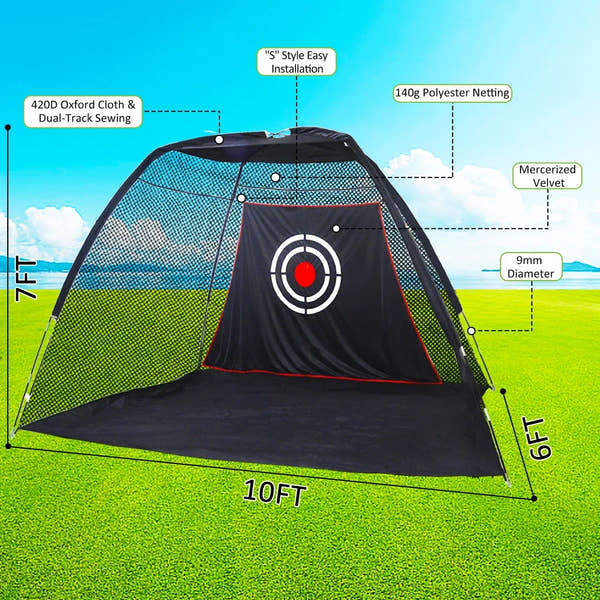 Heavy Duty Golf Practice Net for Backyard & Indoor Use – Real Ball Driving Training for Men - Galileo Sports