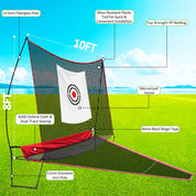 Golf Driving Net with Turf Mat, Tees & Balls – Indoor Outdoor Golf Training Set for Men & Golf Lovers