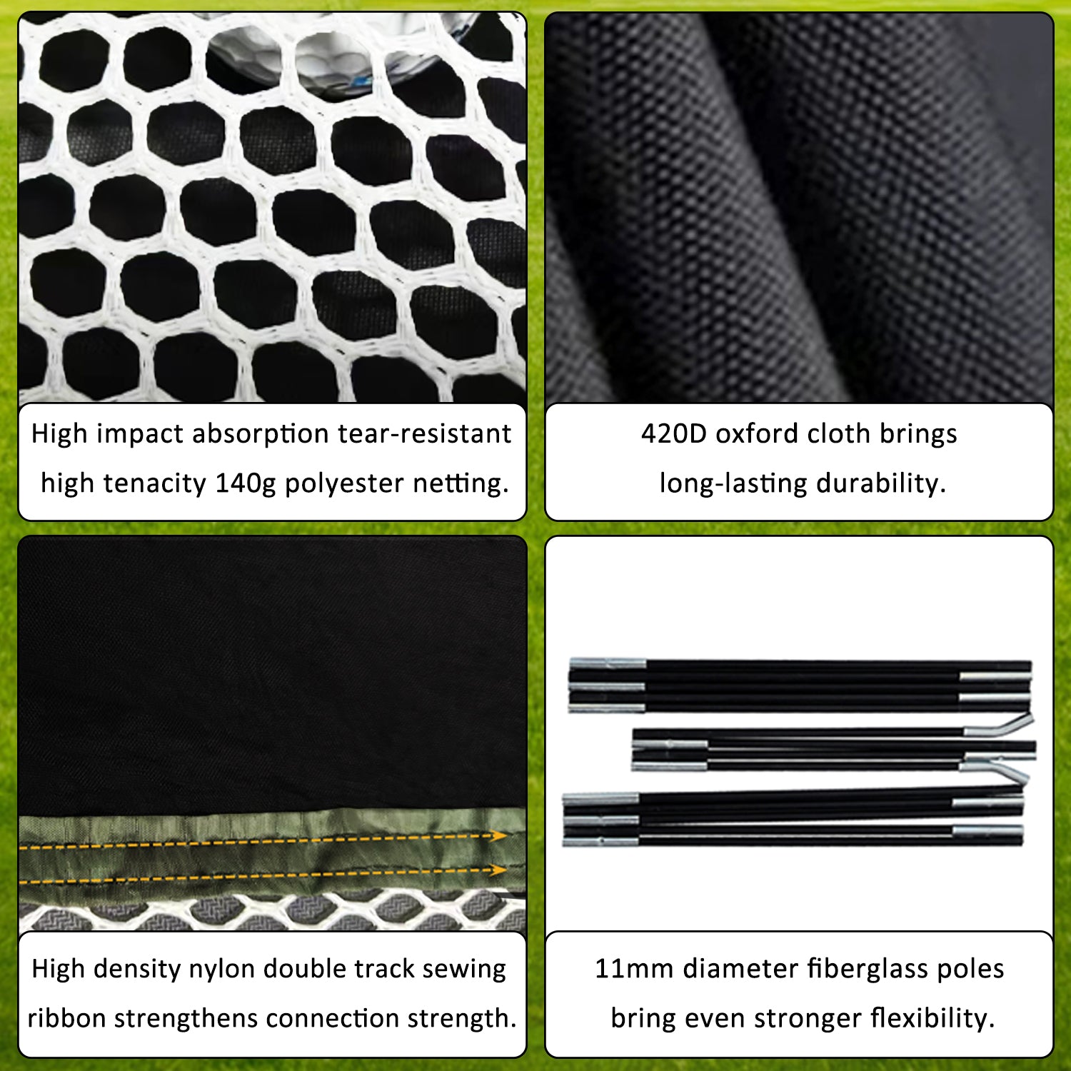 Golf Hitting Practice Nets for Backyard with Balls/Turf Mat/Tees/Hat/Target/Bag 12x7x6.6 ft