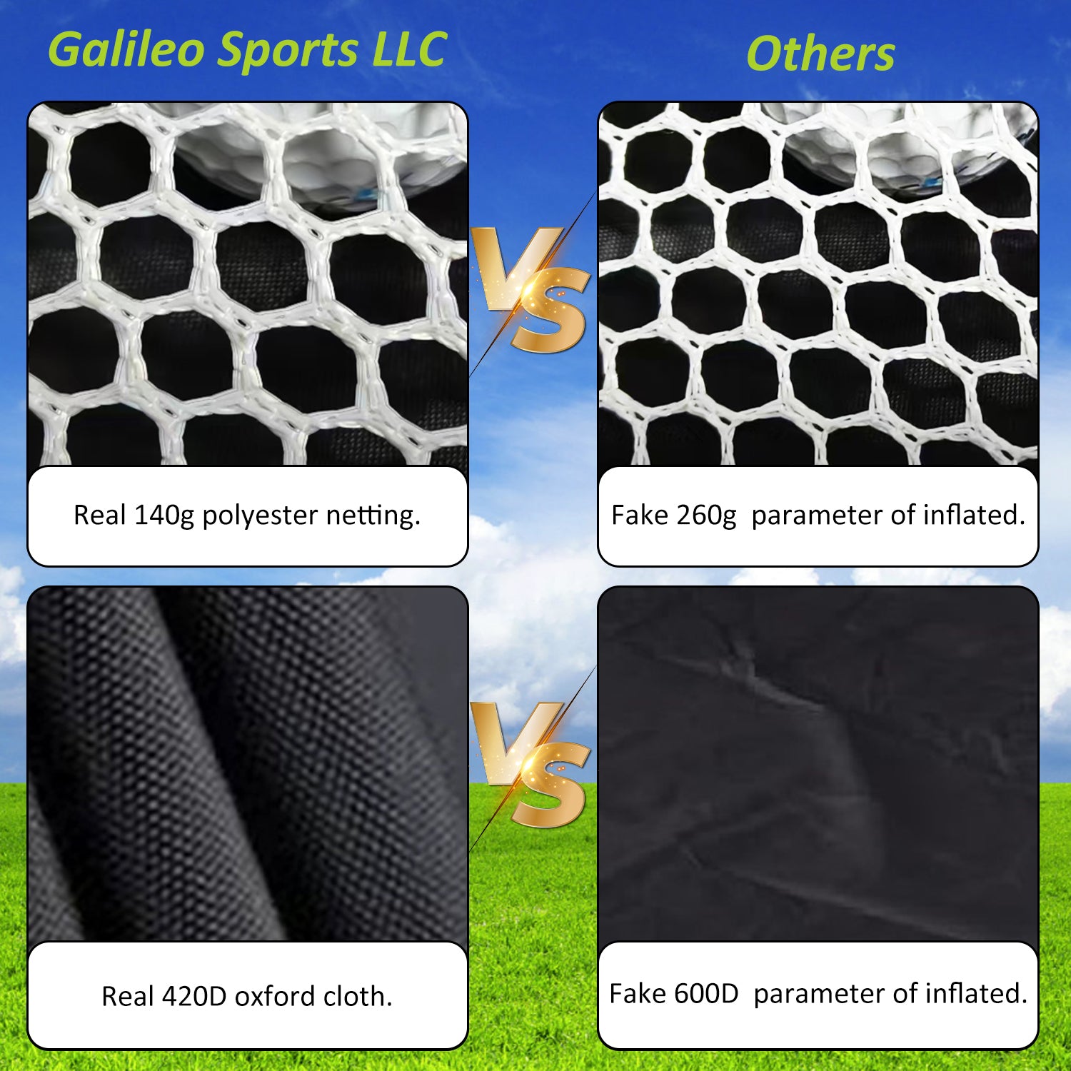 Golf Hitting Practice Nets for Backyard with Balls/Turf Mat/Tees/Hat/Target/Bag 10x7x6ft