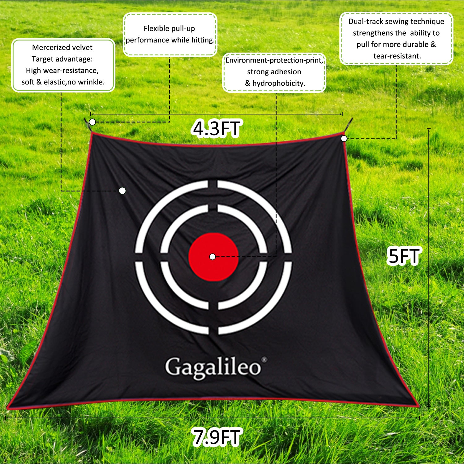Golf Hitting Practice Nets for Backyard with Balls/Turf Mat/Tees/Hat/Target/Bag 12x7x6.6 ft