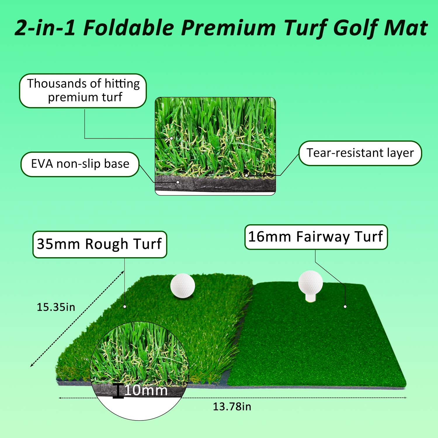 Golf Driving Net with Turf Mat, Tees & Balls – Indoor Outdoor Golf Training Set for Men & Golf Lovers