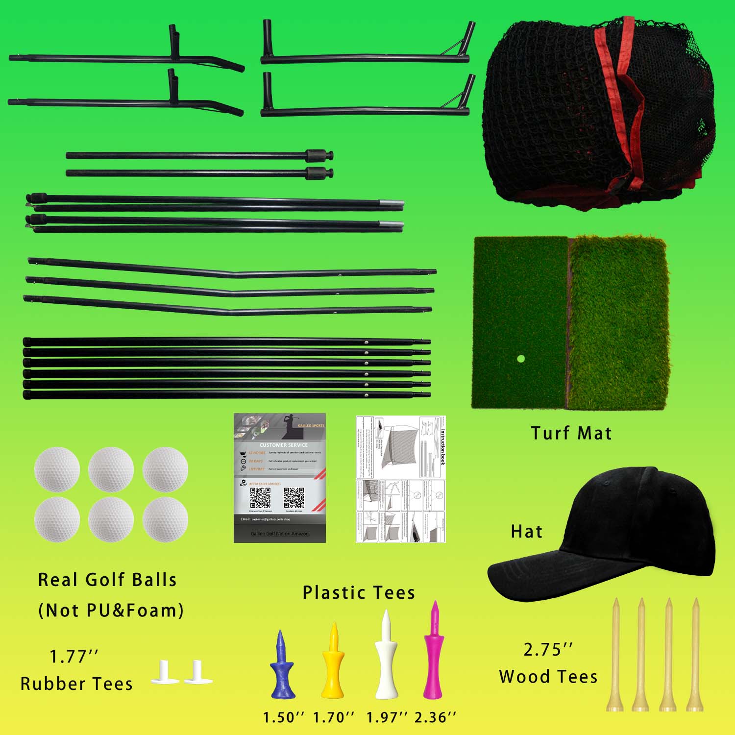 Golf Driving Net with Turf Mat, Tees & Balls – Indoor Outdoor Golf Training Set for Men & Golf Lovers