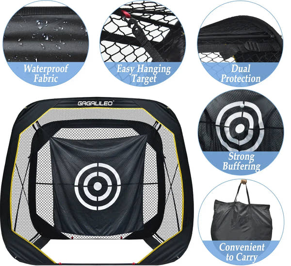 Golf Practice Hitting Nets for Backyard 6 x6 x3 - Galileo Sports