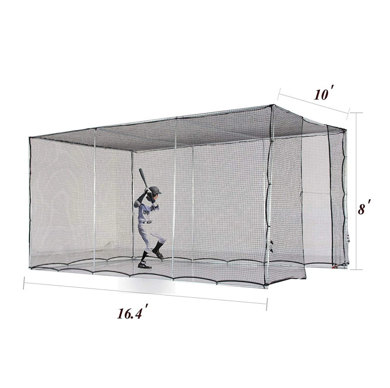 Baseball Softball Batting Cage with Wheels Rolling, Portable to Move| 16.4'X10'X8' | Galileo Sports-JP