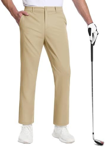 Galileo Men's All Day Comfy Golf Pants - 28"/30"/32"/34" Quick Dry Lightweight Work Casual Trousers with Pockets