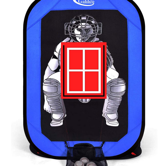 Gagalileo Baseball Softball Practice Pitching Net,Pitching Training Net for Baseball Softball with Strike Zone Catcher Target and Carry Bag, 4.5 ' (H) x 3 ' (W) x 4 ' (D),Pop Up Style -CAD