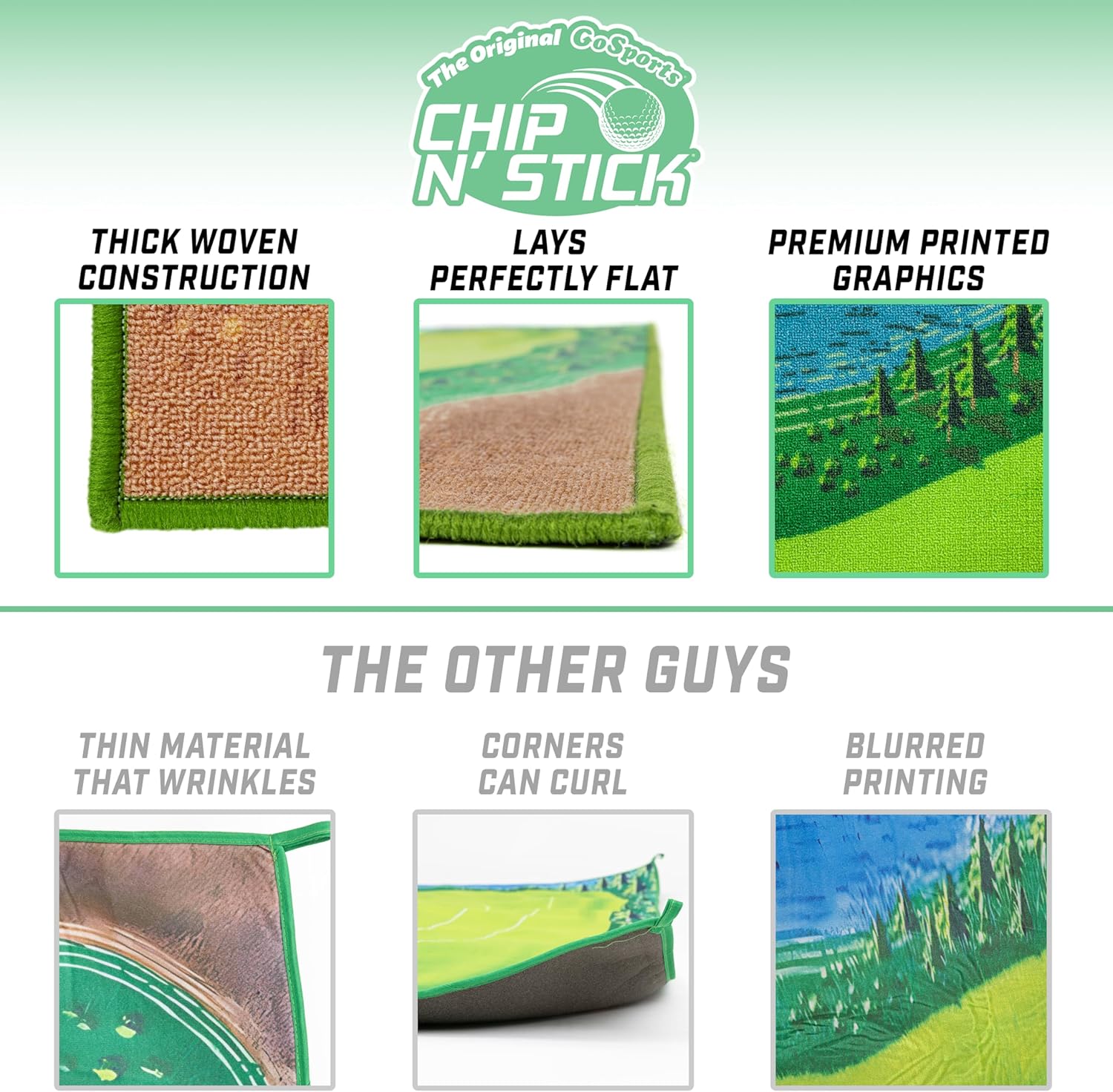Chip N' Stick - Choose Classic, Darts or Islands - Giant Golf Games with Balls and Chipping Mat