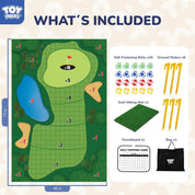 Professional Chipping Golf Game Mat - Indoor/Outdoor Practice Mat for Adults & Kids | Fun Backyard Training Set with Sticky Balls | Perfect for Family Yard Games & Skill Development
