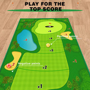 Professional Chipping Golf Game Mat - Indoor/Outdoor Practice Mat for Adults & Kids | Fun Backyard Training Set with Sticky Balls | Perfect for Family Yard Games & Skill Development