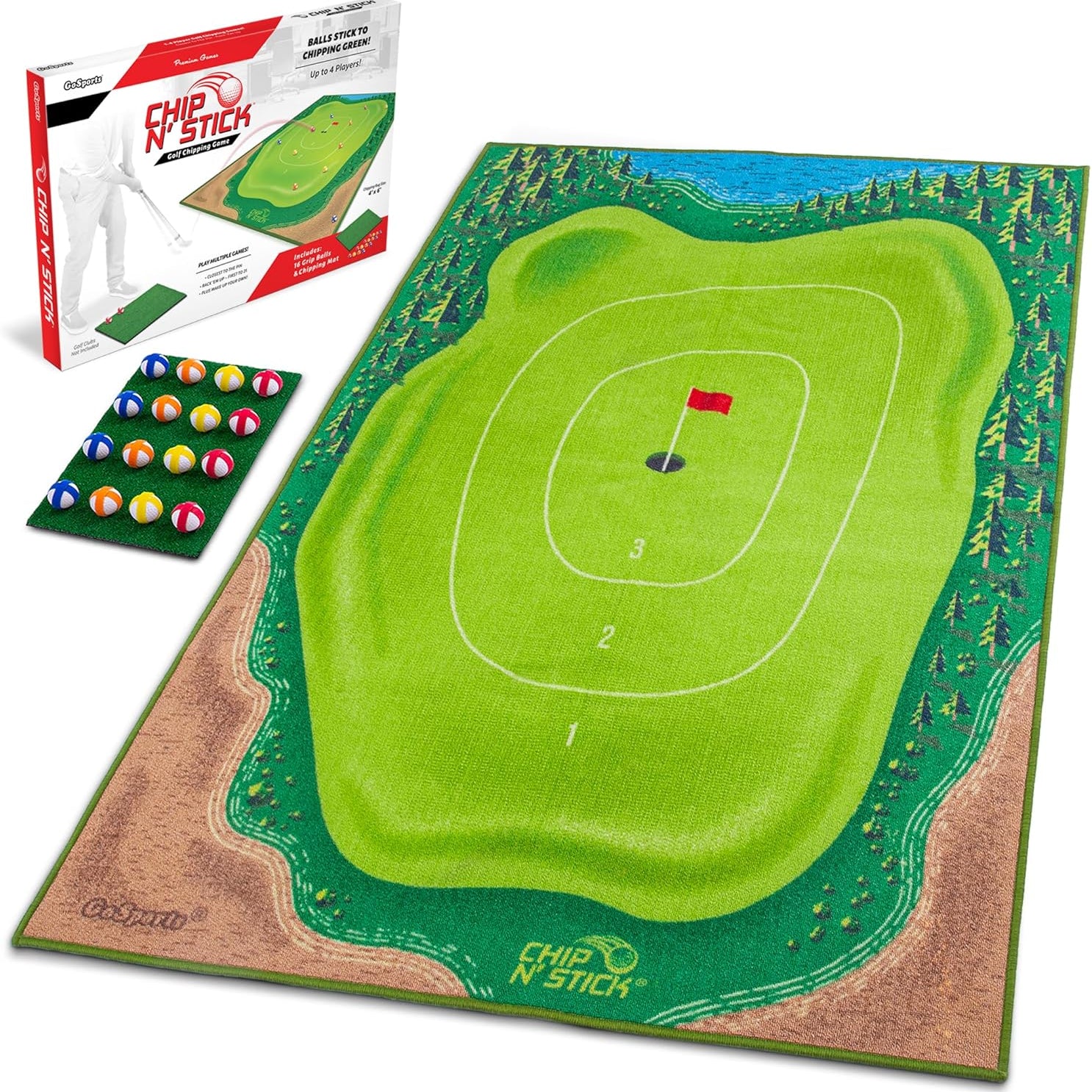 Chip N' Stick - Choose Classic, Darts or Islands - Giant Golf Games with Balls and Chipping Mat