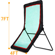 Baseball&Lacrosse Rebounder Net – 4FT x 7FT Multi-Position Pitch Back Trainer – Pitching, Fielding & Lacrosse Practice Net with High-Impact Bounce
