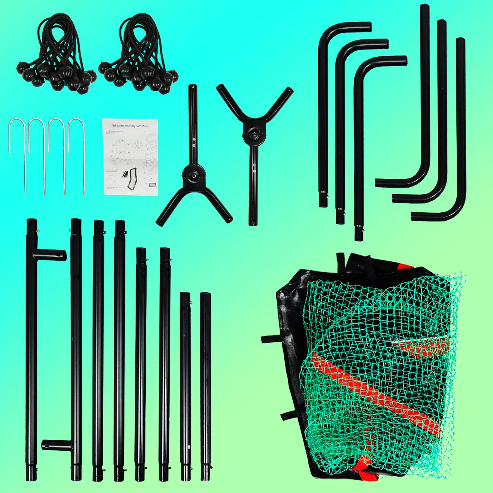 Baseball&Lacrosse Rebounder Net – 4FT x 7FT Multi-Position Pitch Back Trainer – Pitching, Fielding & Lacrosse Practice Net with High-Impact Bounce