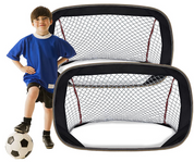 Kinder-Fußballtor, Pop-Up-Fußballtor, zusammenklappbares Fußballnetz für Kinder im Garten, 2er-Pack enthalten und ausgestattet mit einer Tragetasche