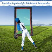 Baseball&Lacrosse Rebounder Net – 4FT x 7FT Multi-Position Pitch Back Trainer – Pitching, Fielding & Lacrosse Practice Net with High-Impact Bounce