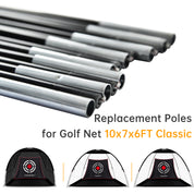 Gagalileo Golf Replacement Straight Poles for 10x7x6FT Golf Net-Classic Style