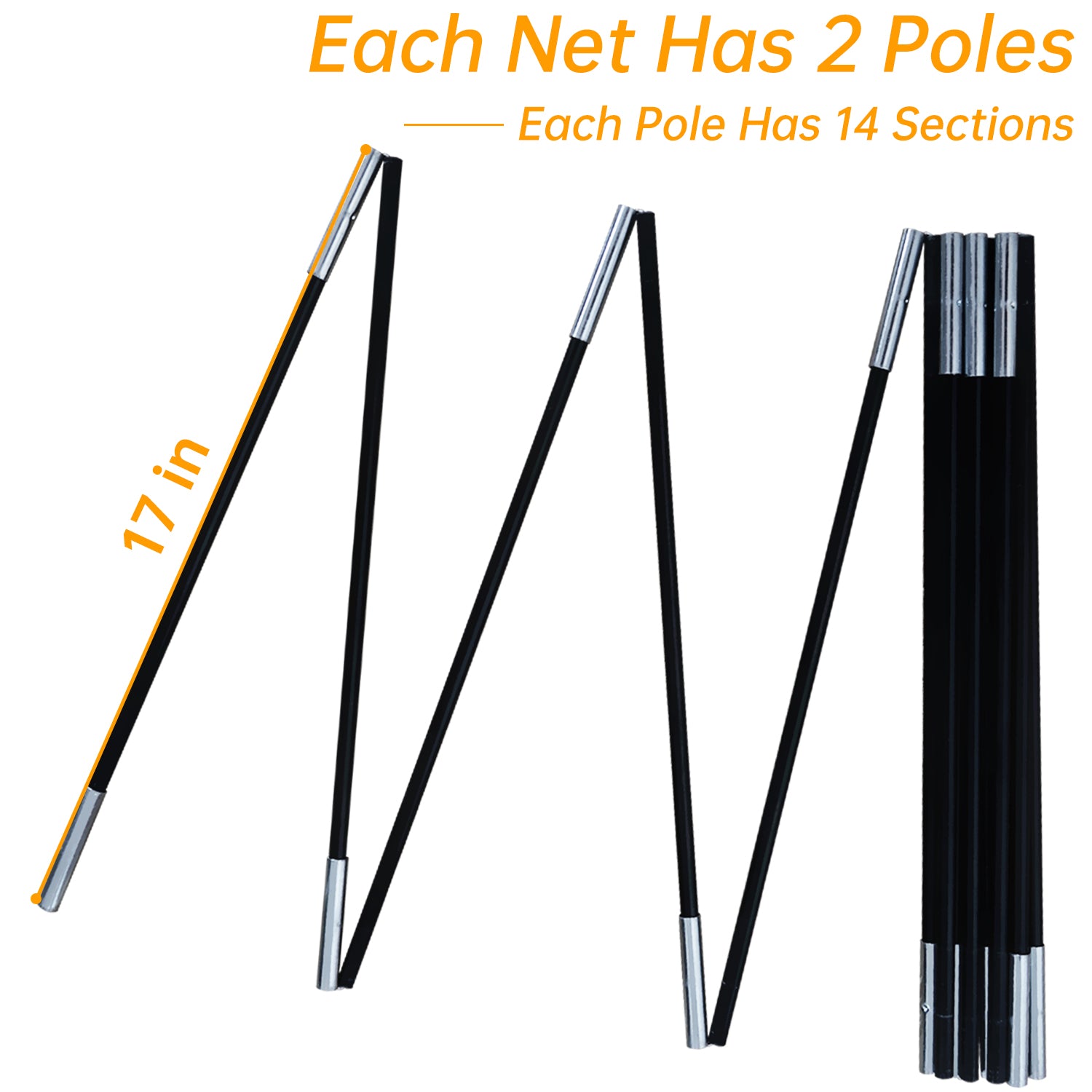 Gagalileo Golf Replacement Straight Poles for 10x7x6FT Golf Net-Classic Style
