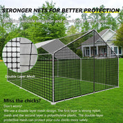 Galileo 13x10ft Walk-In Chicken Coop with Waterproof Cover - Heavy Duty Metal Poultry Pen for Hens, Ducks & Rabbits, Spire Roof Design for Backyard/Farm Use