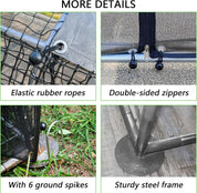 Galileo 13x10ft Walk-In Chicken Coop with Waterproof Cover - Heavy Duty Metal Poultry Pen for Hens, Ducks & Rabbits, Spire Roof Design for Backyard/Farm Use