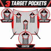 Gagalileo 8x8ft Heavy-Duty Football Training Net — 3 Target Hitting Area Kicking Cage