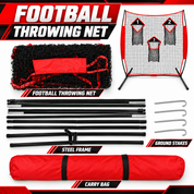 Gagalileo 8x8ft Heavy-Duty Football Training Net — 3 Target Hitting Area Kicking Cage