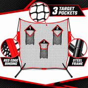 Gagalileo 8x8ft Heavy-Duty Football Training Net — 3 Target Hitting Area Kicking Cage