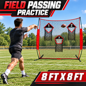 Gagalileo 8x8ft Heavy-Duty Football Training Net — 3 Target Hitting Area Kicking Cage