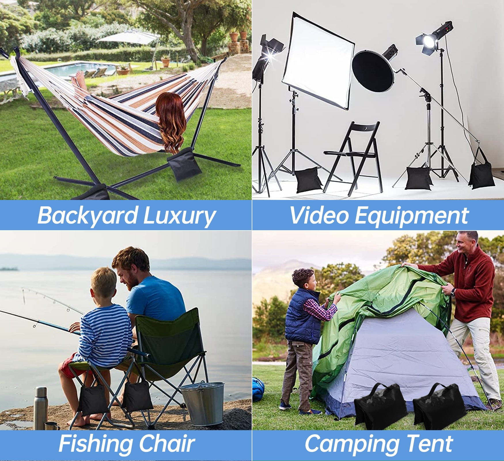 Galileo net sandbag, weight-stable sandbag, weight-stable, can hold up to 12 pounds, Lacrosse,Badminton and Baseball Net goal (includes sand, not included)