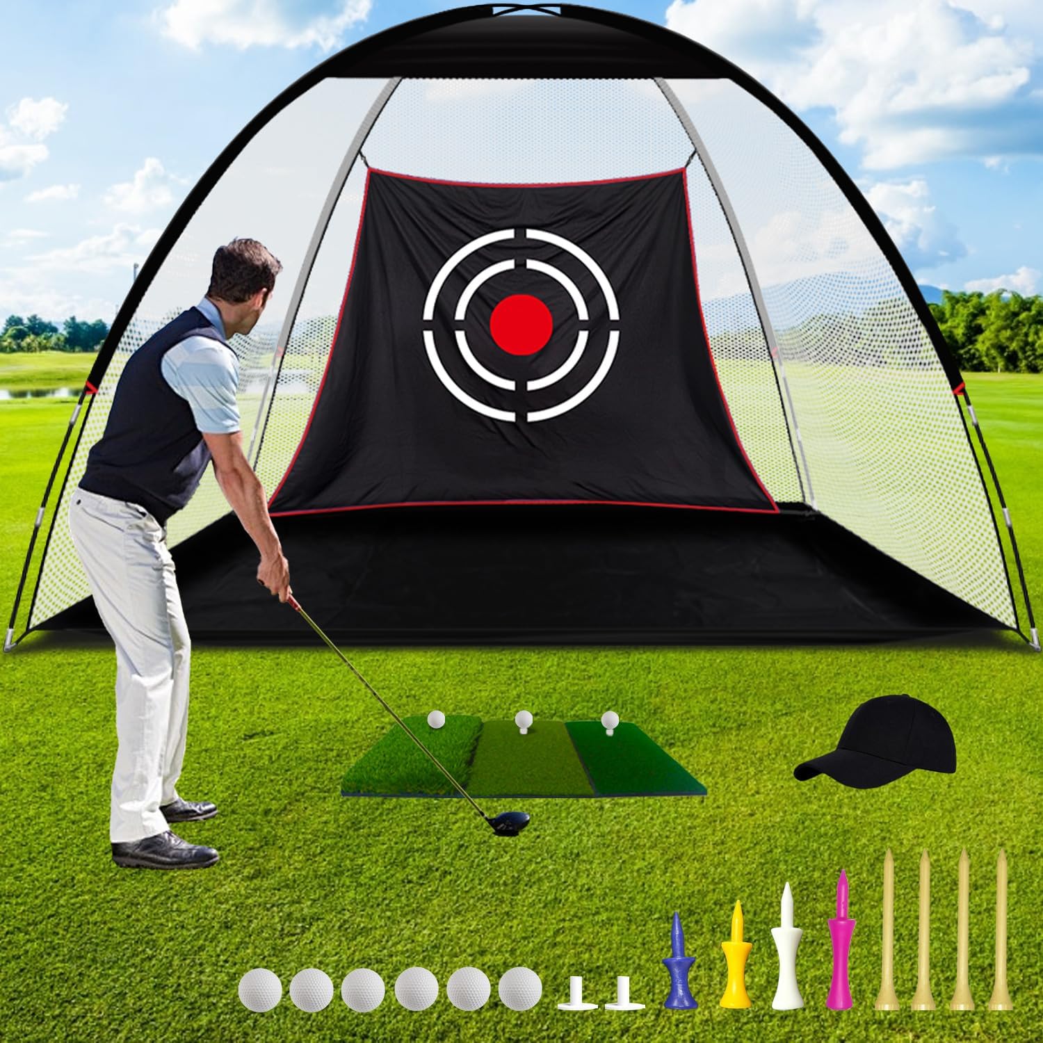 Gagalieo Backyard Driving Golf Nets 12'X7'X6.6'