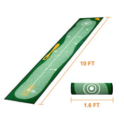 Galileo Golf Putting Mat Putting Green Golf Training Mat with Carrying Bag Putting Mats | 10'x1.6'Size