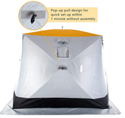 Abri de pêche sur glace Galileo/tente de pêche sur glace portable pour 3-4 personnes avec sac