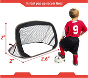Kids Soccer Goal, Pop Up Soccer Goal Folding Soccer Net for Child Backyard Training, 2 Pack Included & Equipped with A Carry Bag
