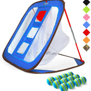 Golf Chipping Net Training Aids with Foam Training Balls(12 pack) |25" X25"X20'' | Blue | Galileo Sports - Galileo Sports
