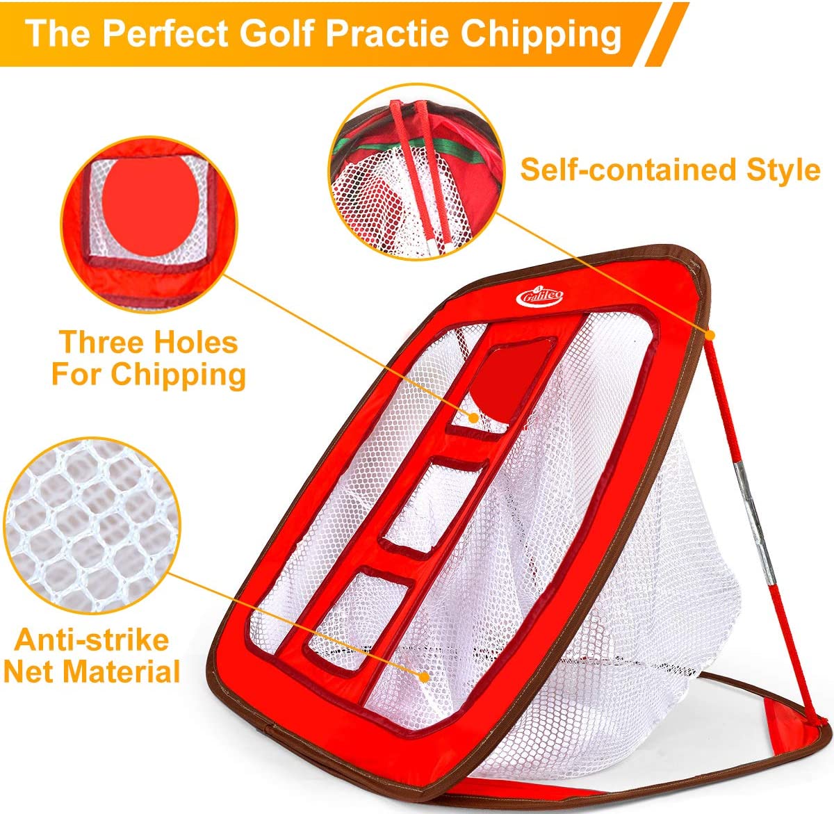 25''X25''X20'' Golf Chipping Net Training Aids with Foam Training Balls(12 pack)