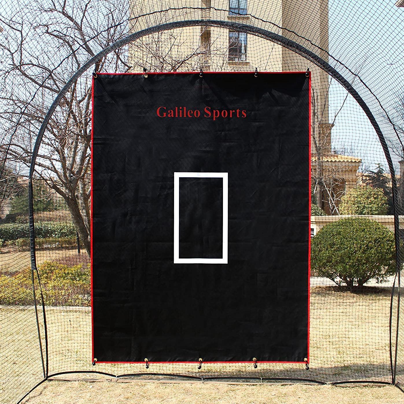 Galileo Softball Backstop Vinyl Heavy Duty Baseball Batting Cage Backstop Pitching Target Trainer Backstop Net Saver with Square Image 4X5FT - Galileo Sports