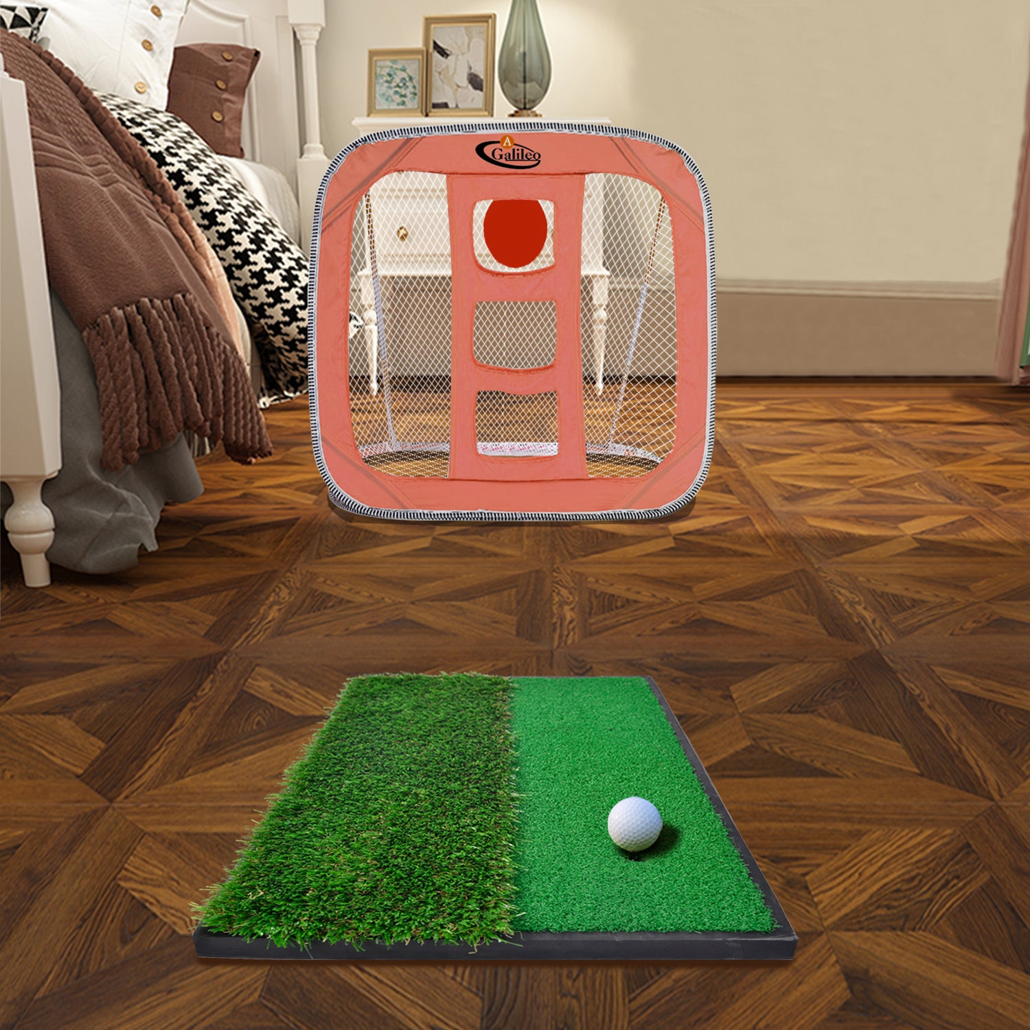 Galileo Sports Golf Hitting Mats Golf Turf Putting Grass Mat Golf Training Practice Turf with Tee Equipment | 12''x24''