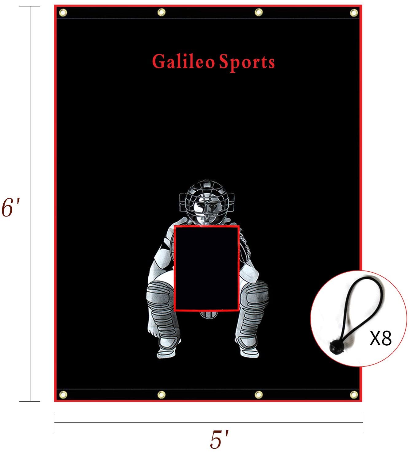 5X6 Galileo Softbol Backstop Viny//Backstop Zona de Lanzamiento Objetivo
