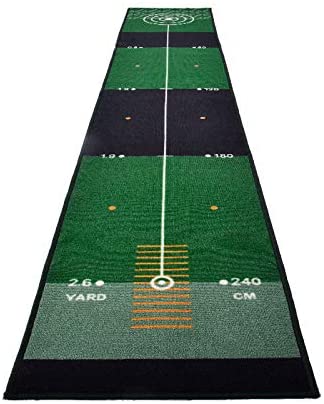 Galileo Golf Putting Green Golf Training Mat for Indoor & Outdoor with Carry Bag | 10'X1.6'Size