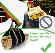Bolsa de troncos para transporte de leña, bolsa para soporte de madera resistente