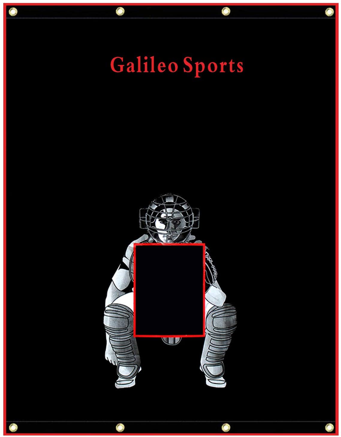 Galileo Softbol Backstop Vinilo Heavy Duty Béisbol Bating Cage Backstop Pitching Zone Target Trainer Backstop Net Saver con Catcher Image 5X6FT
