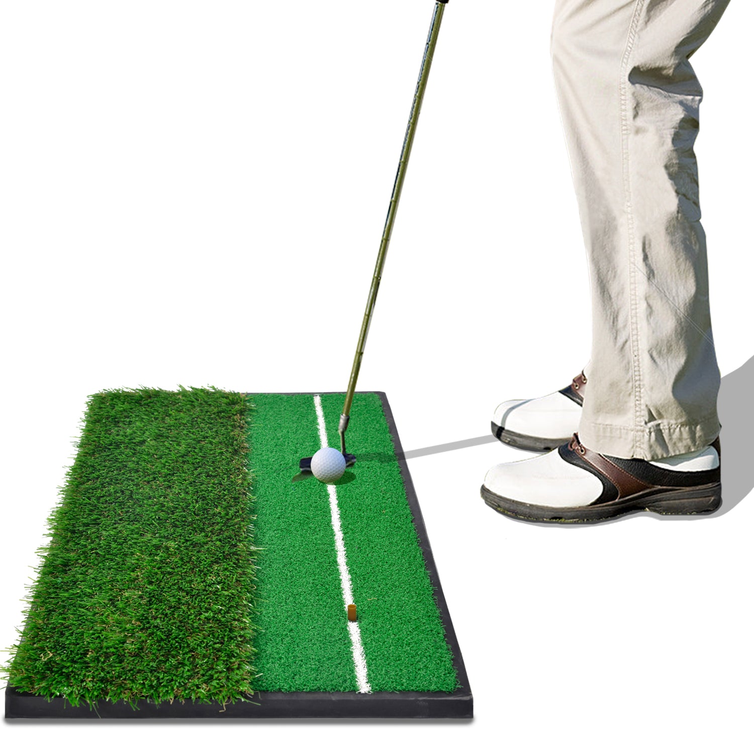 Galileo Sports Golf Hitting Mats Golf Turf Putting Grass Mat Golf Training Practice Turf with Tee Equipment | 12''x24''